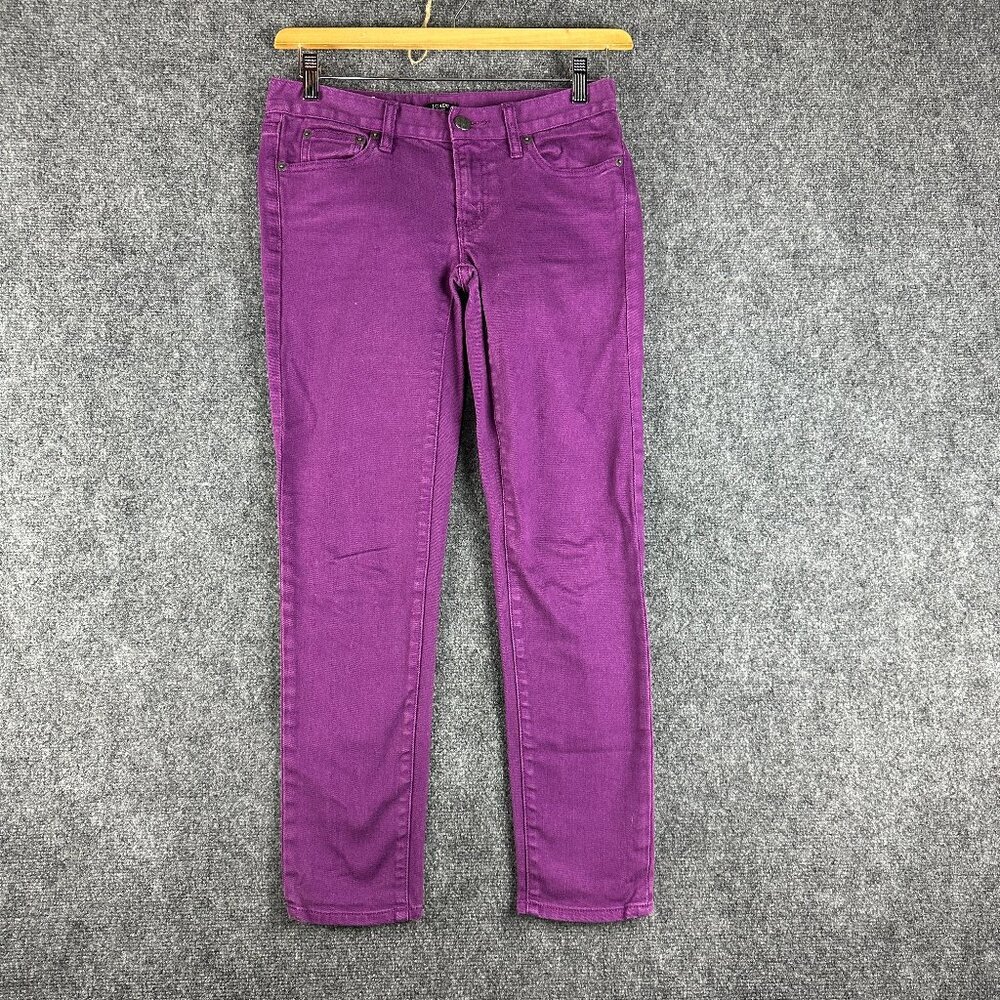 J Crew Jeans Womens 26 Toothpick Purple Cotton Stretch Skinny Pockets